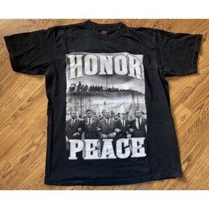 Vintage Y2K Iced Out MLK Martin Luther King HONOR PEACE T-shirt Mens Size Large